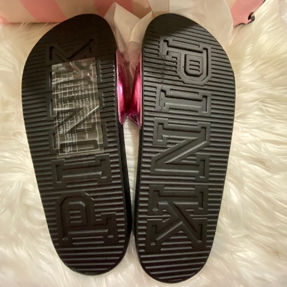 🍃VS PINK Slide Sandals Mettalic - Picture 3 of 3